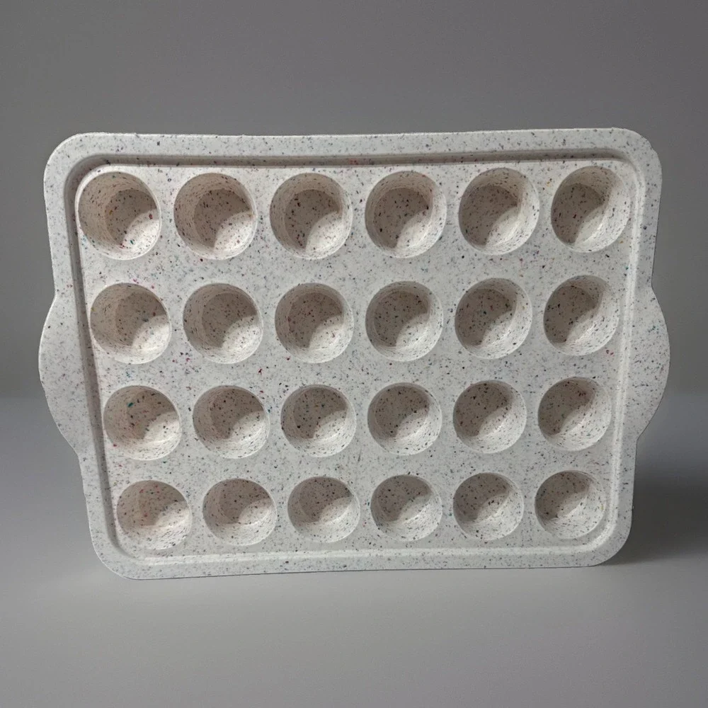 Trudeau Structured Silicone 24 Count Mini Muffin Cupcake Pan BPA Free Confetti